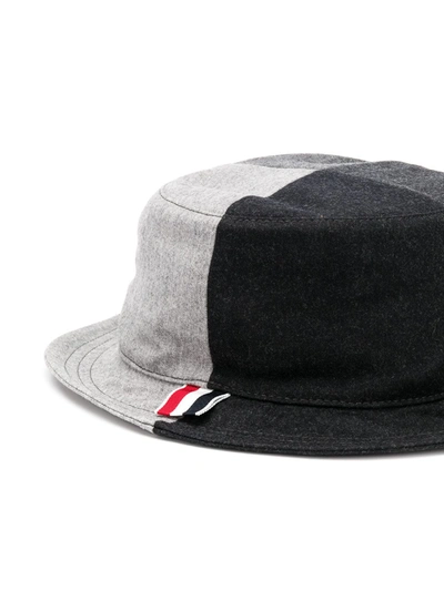 Shop Thom Browne Super 120s Flannel Bucket Hat In Grey