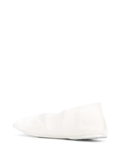 Marsèll Square Toe Ballerinas In White