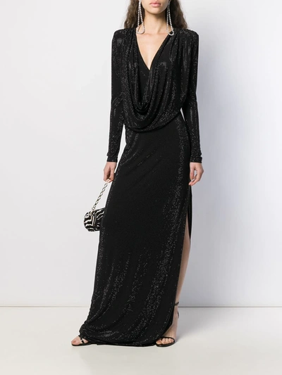 Shop Philipp Plein Crystal Embellished Gown In Black