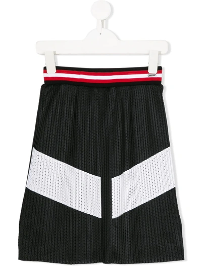 Shop Givenchy Pleated Mesh Skirt In Black