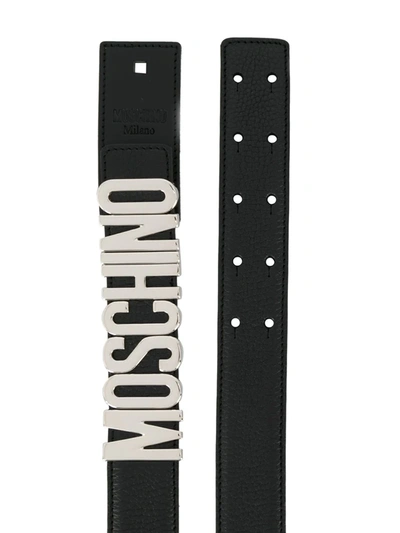 Shop Moschino Logo-embellished Belt In Black