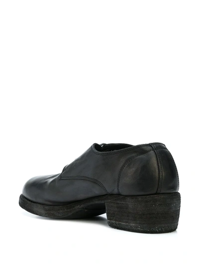 Shop Guidi Round Toe Lace Up Derby Shoes In Black