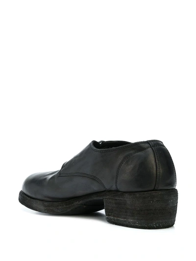 Guidi Round Toe Lace Up Derby Shoes In Black