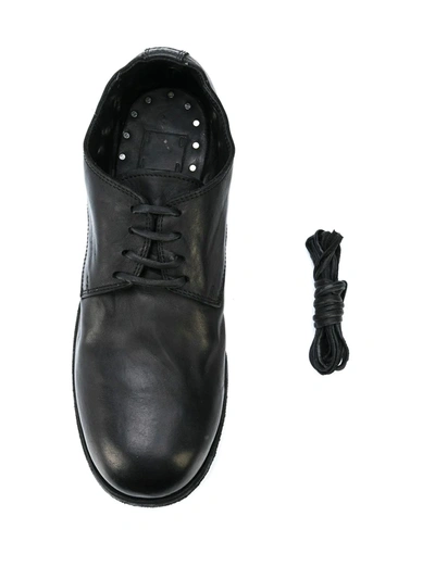 Shop Guidi Round Toe Lace Up Derby Shoes In Black