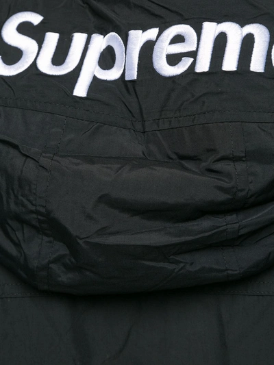 Shop Supreme Half-zip Hooded Windbreaker In Black