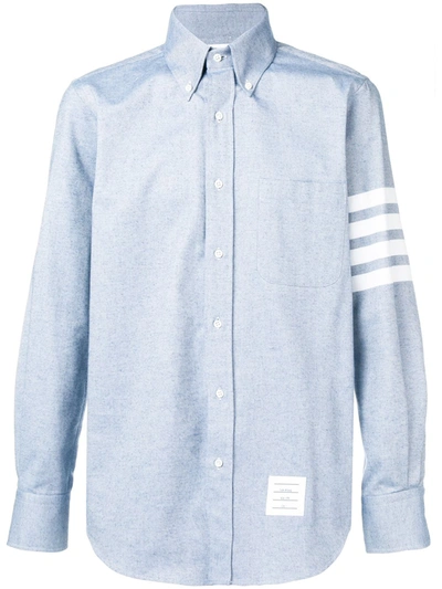 Shop Thom Browne 4-bar Button-down Shirt In Blue