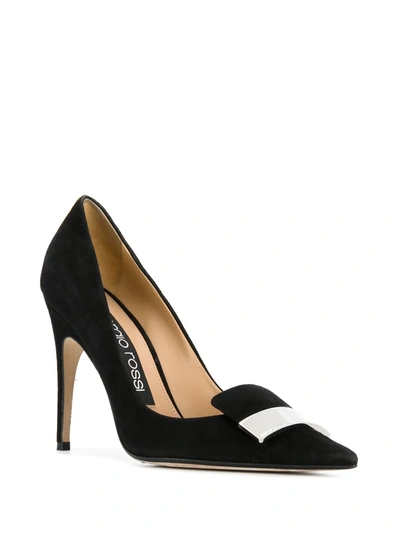 Shop Sergio Rossi Logo Plaque Pumps In Black