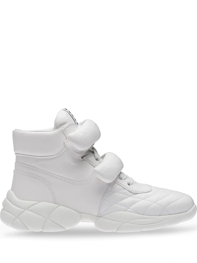 Shop Miu Miu High-top Sneakers In White