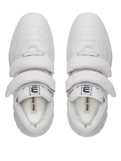 Shop Miu Miu High-top Sneakers In White