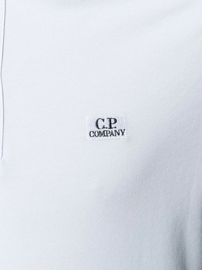 Shop C.p. Company Logo-embroidered Polo Shirt In Blue