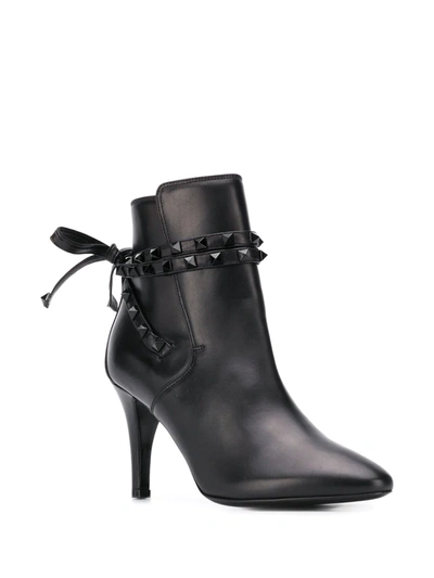 Shop Valentino Rockstud Ankle Boots In Black