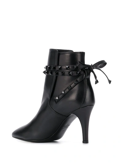 Shop Valentino Rockstud Ankle Boots In Black