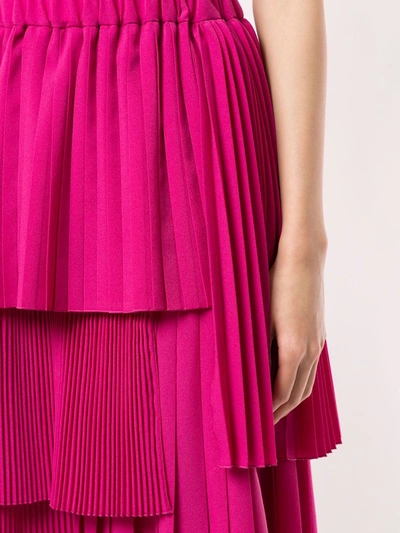 Shop N°21 Asymmetric Pleated Skirt In Pink