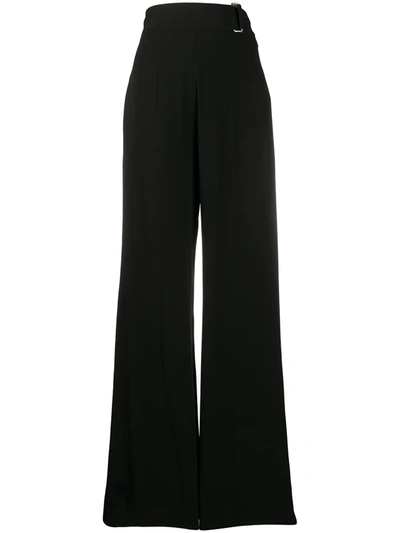 Shop Victoria Beckham Cutout-back Flared Trousers In Black