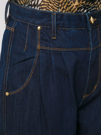 Shop Amapô Pleated Kingston Trousers In Blue