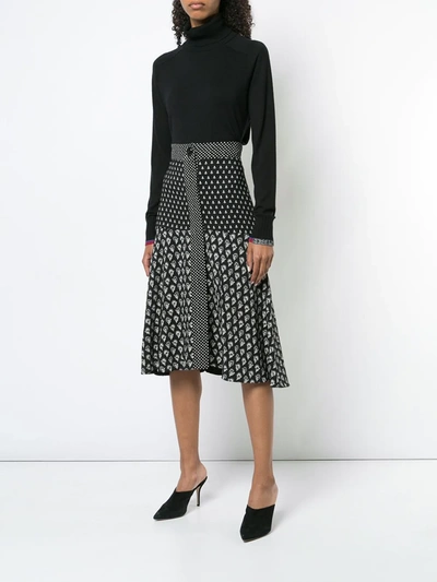Shop Proenza Schouler Block Print Flared Skirt In Black