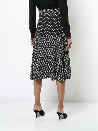 Shop Proenza Schouler Block Print Flared Skirt In Black