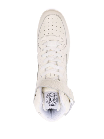 Shop Enterprise Japan Touch-strap Lace-up Sneakers In Weiss