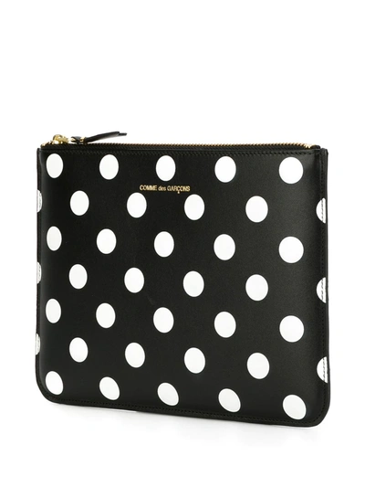 Comme Des Garçons Polka Dot Clutch In Black