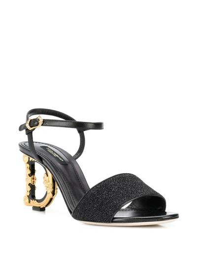 Shop Dolce & Gabbana Dg Heel Sandals In Black