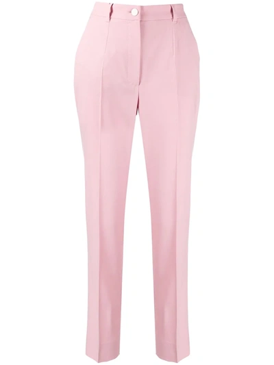 Shop Dolce & Gabbana Contrast Piped Trousers In Pink