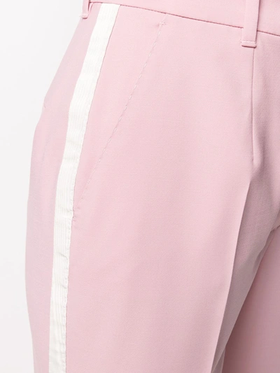 Shop Dolce & Gabbana Contrast Piped Trousers In Pink