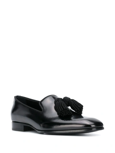 Shop Jimmy Choo Foxley Tassel-detail Leather Loafers In Black