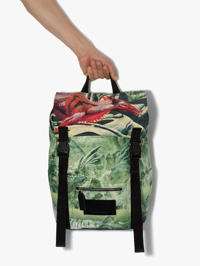 Shop Valentino Red Dragon Print Backpack In Green