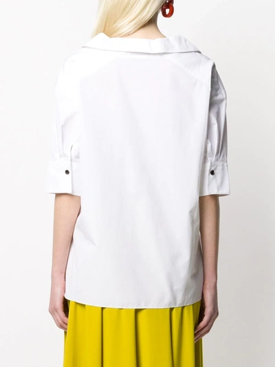 Shop Marni Collared T-shirt In White
