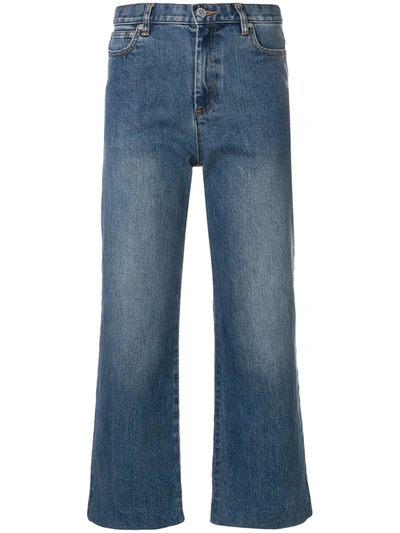 Shop Apc Cropped Straight-leg Jeans In Blue