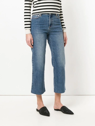 Shop Apc Cropped Straight-leg Jeans In Blue