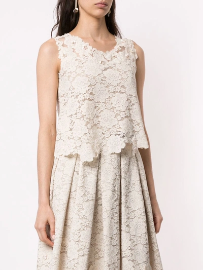 Shop Onefifteen Lace Top In Neutrals