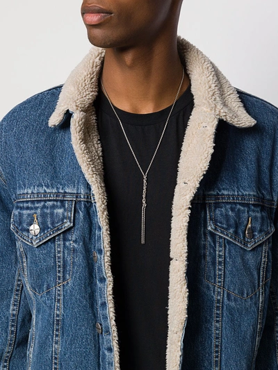 Emanuele Bicocchi Silver Crochet Y-shaped Necklace