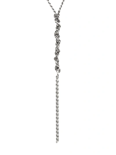 Shop Emanuele Bicocchi Crochet Chain Necklace In Silver