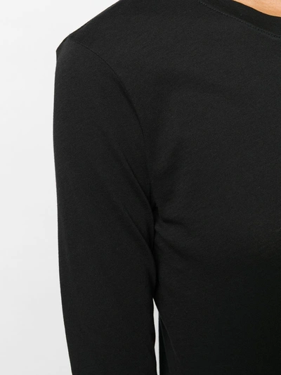 Vince Essential Long-sleeve Crewneck Tee In Black