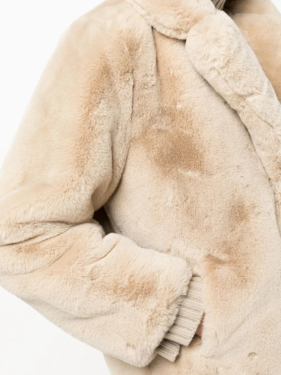 Shop Apparis Milly Oversize Faux-fur Coat In Nude
