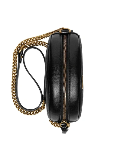 Shop Gucci Gg Marmont Mini Shoulder Bag In Black