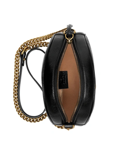 Shop Gucci Gg Marmont Mini Shoulder Bag In Black