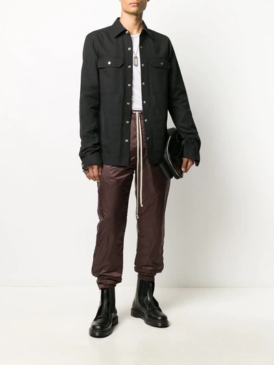 Shop Rick Owens Drawstring Waist Trousers In Brown