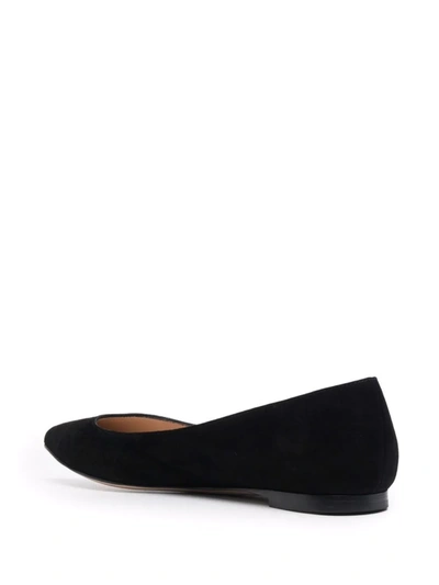 Gianvito Rossi Suede Ballerina Flats In Black