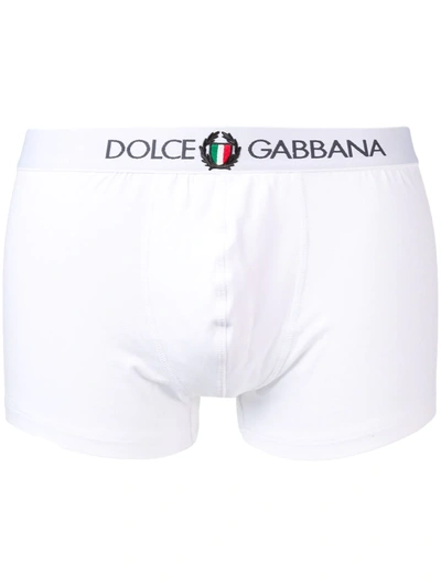 Shop Dolce & Gabbana Fitted Boxers In White