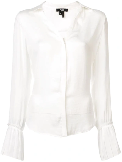 Shop Paige Flared Sleeves Shirt In White