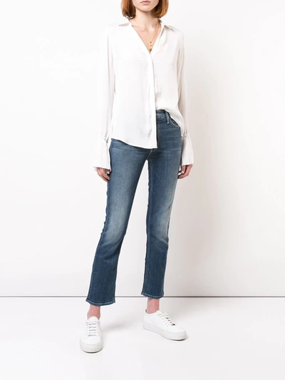 Shop Paige Flared Sleeves Shirt In White