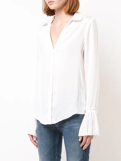 Shop Paige Flared Sleeves Shirt In White