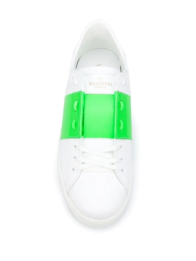 Shop Valentino Open Contrast-band Sneakers In White