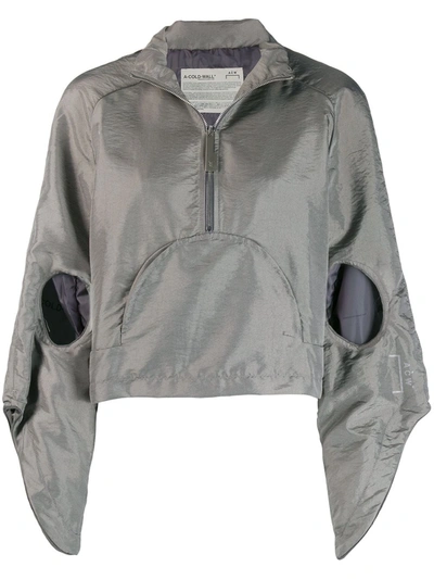 Shop A-cold-wall* Cut-out Hooded Anorak In Grey