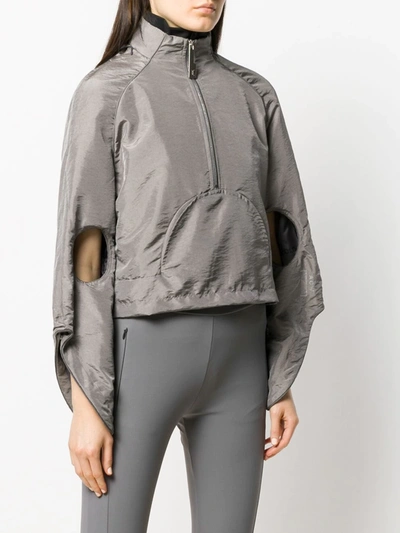 Shop A-cold-wall* Cut-out Hooded Anorak In Grey