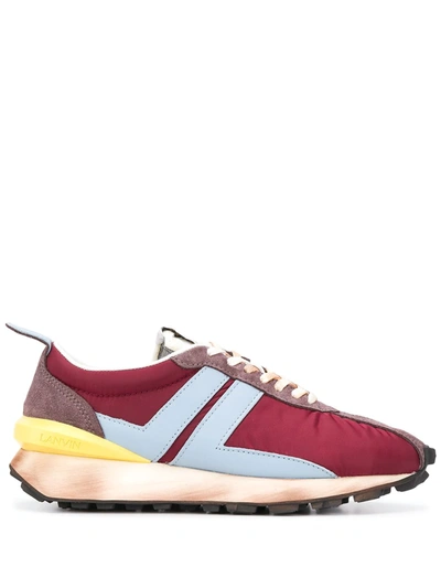 Lanvin Bumpr Leather & Mesh Running Sneakers In Red
