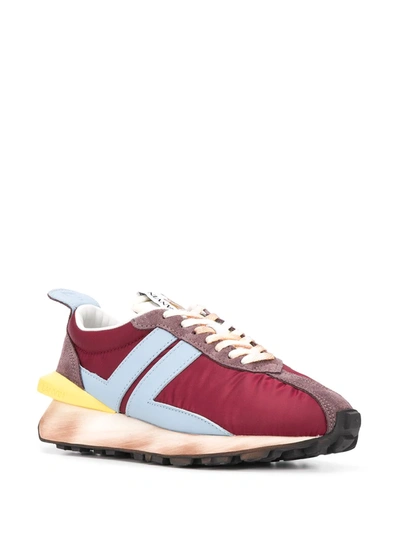 Lanvin Bumpr Leather & Mesh Running Sneakers In Red