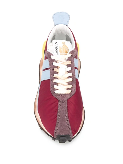 Lanvin Bumpr Leather & Mesh Running Sneakers In Red